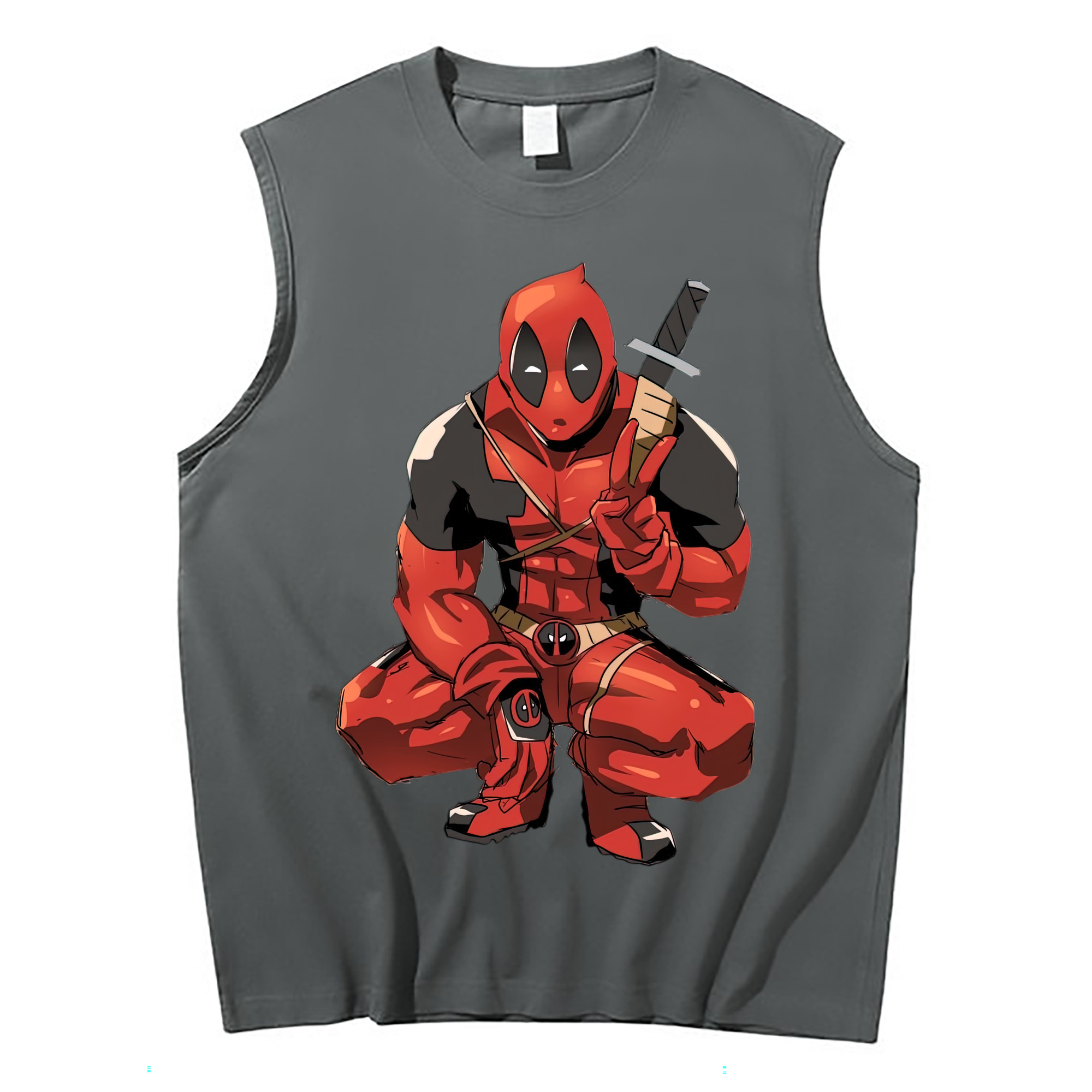 （画像用） Deadpool デッドプール コットン100％タンクトップ（フロントプリント）